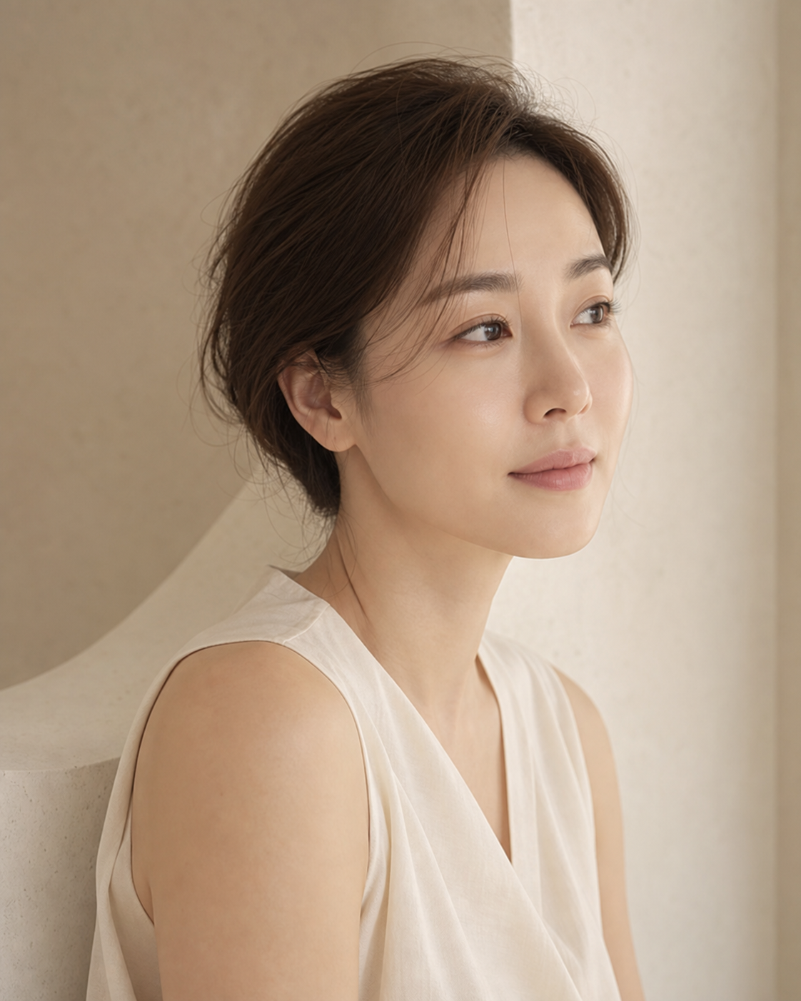 마이크로 지방이식 후 자연스러운 피부 볼륨을 표현한 얼굴 이미지